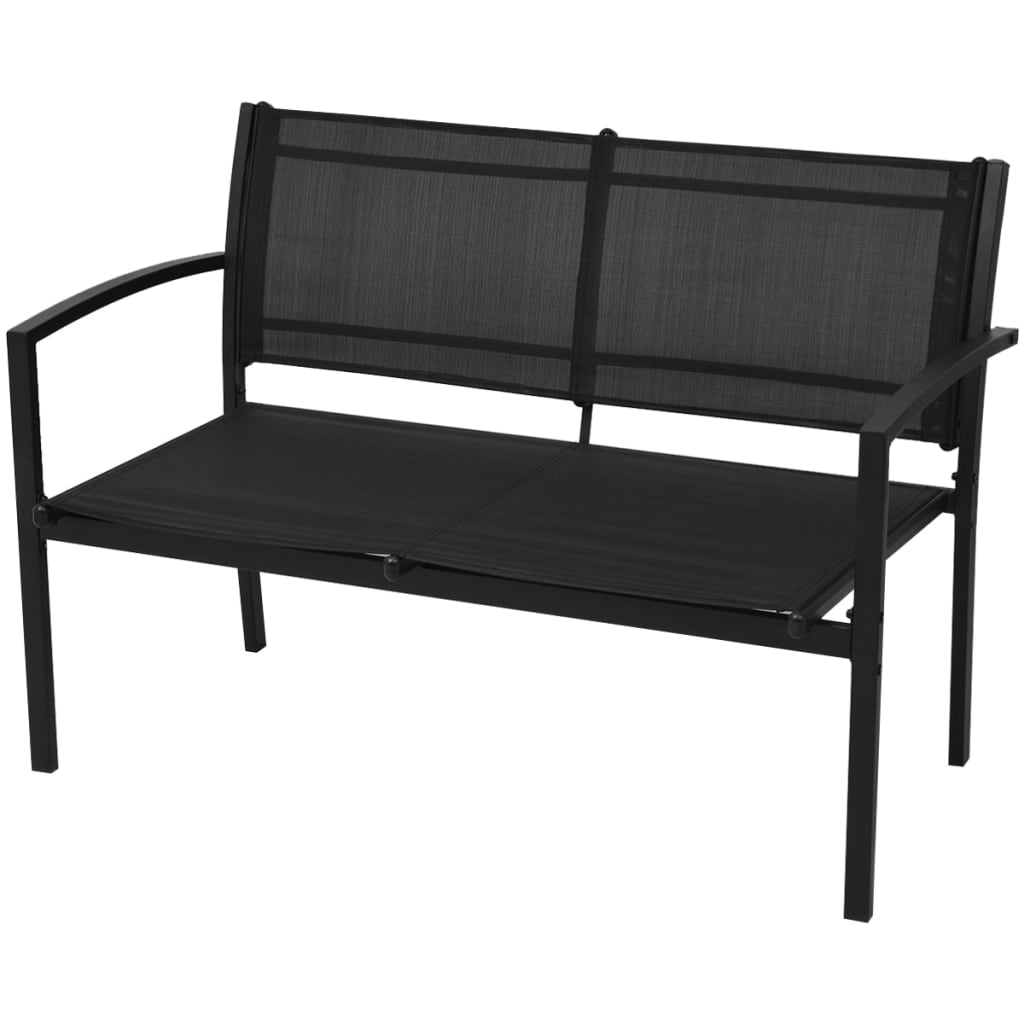 vidaXL 4 Piece Patio Lounge Set Textilene Black