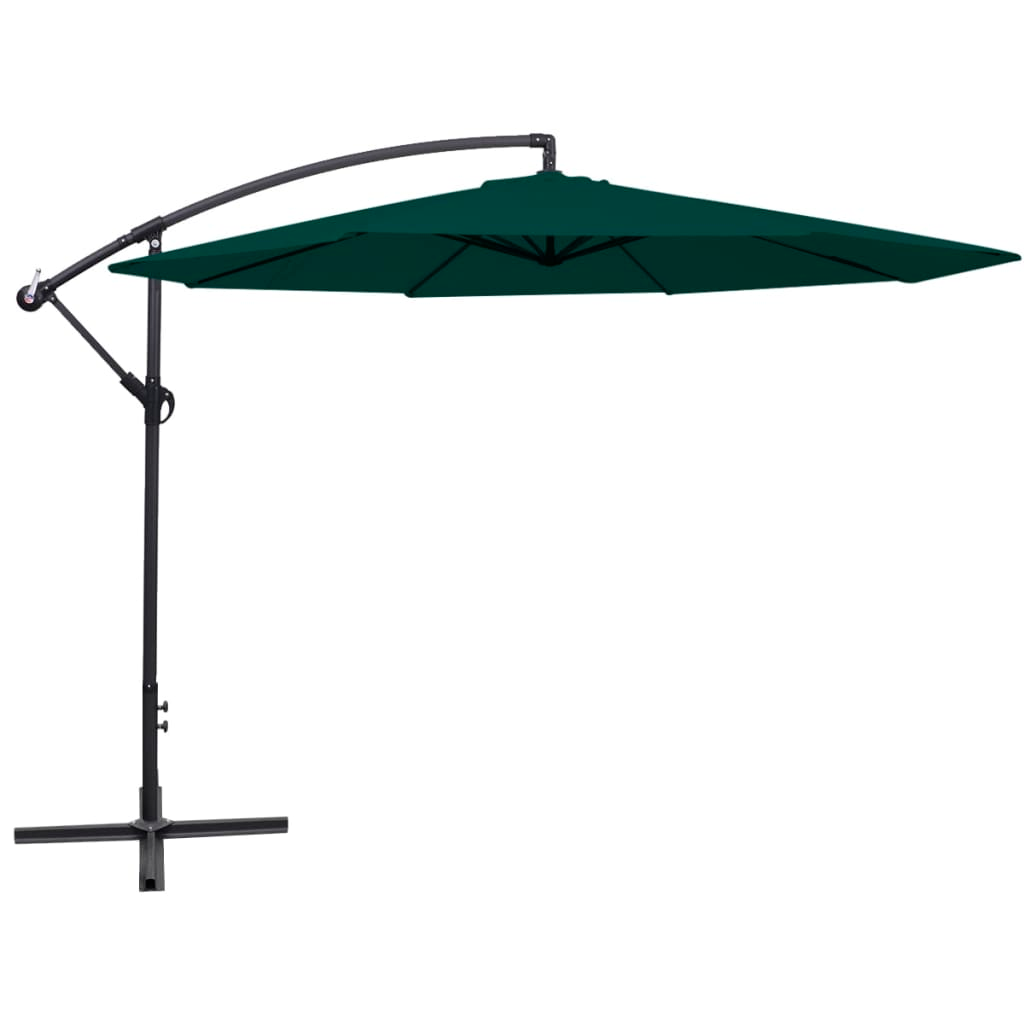 vidaXL Cantilever Umbrella 137.8" Green