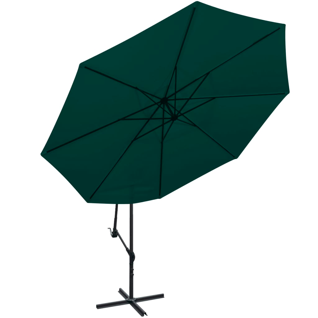 vidaXL Cantilever Umbrella 137.8" Green