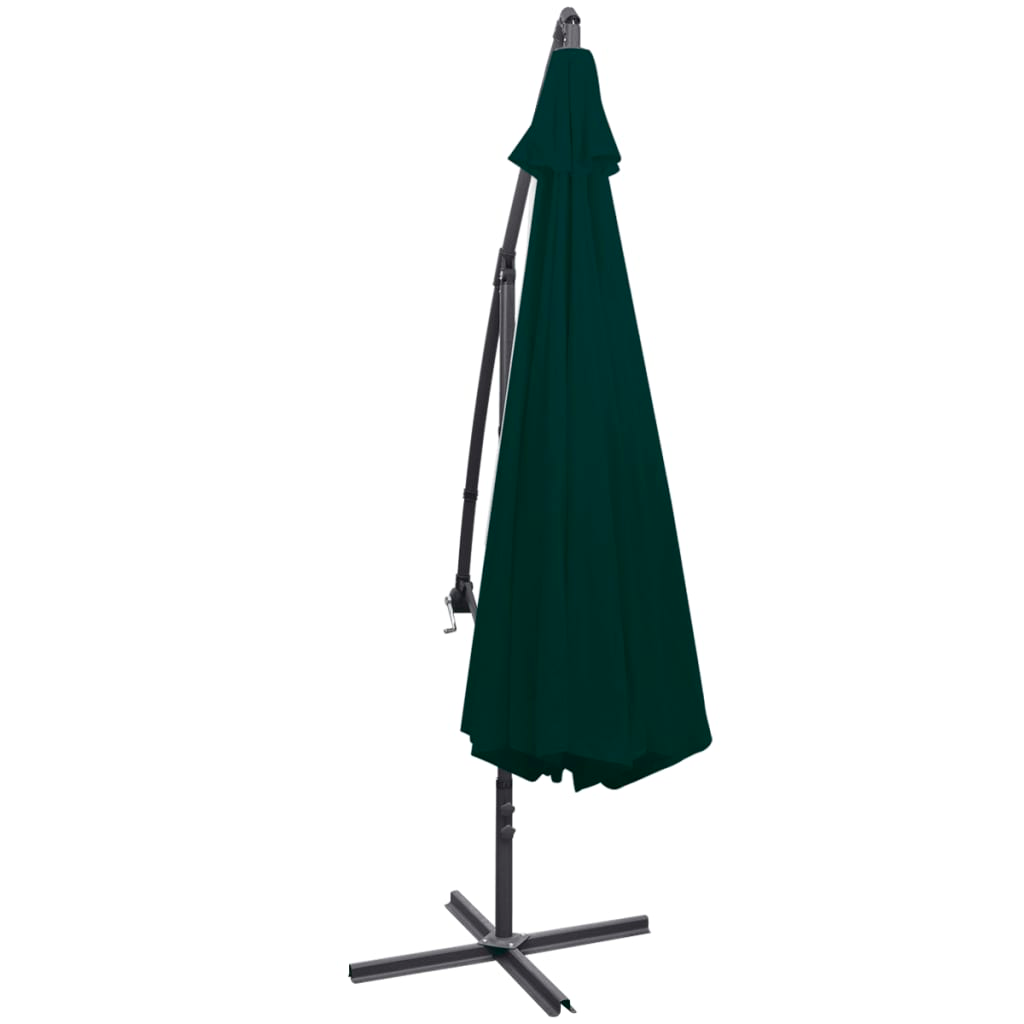 vidaXL Cantilever Umbrella 137.8" Green