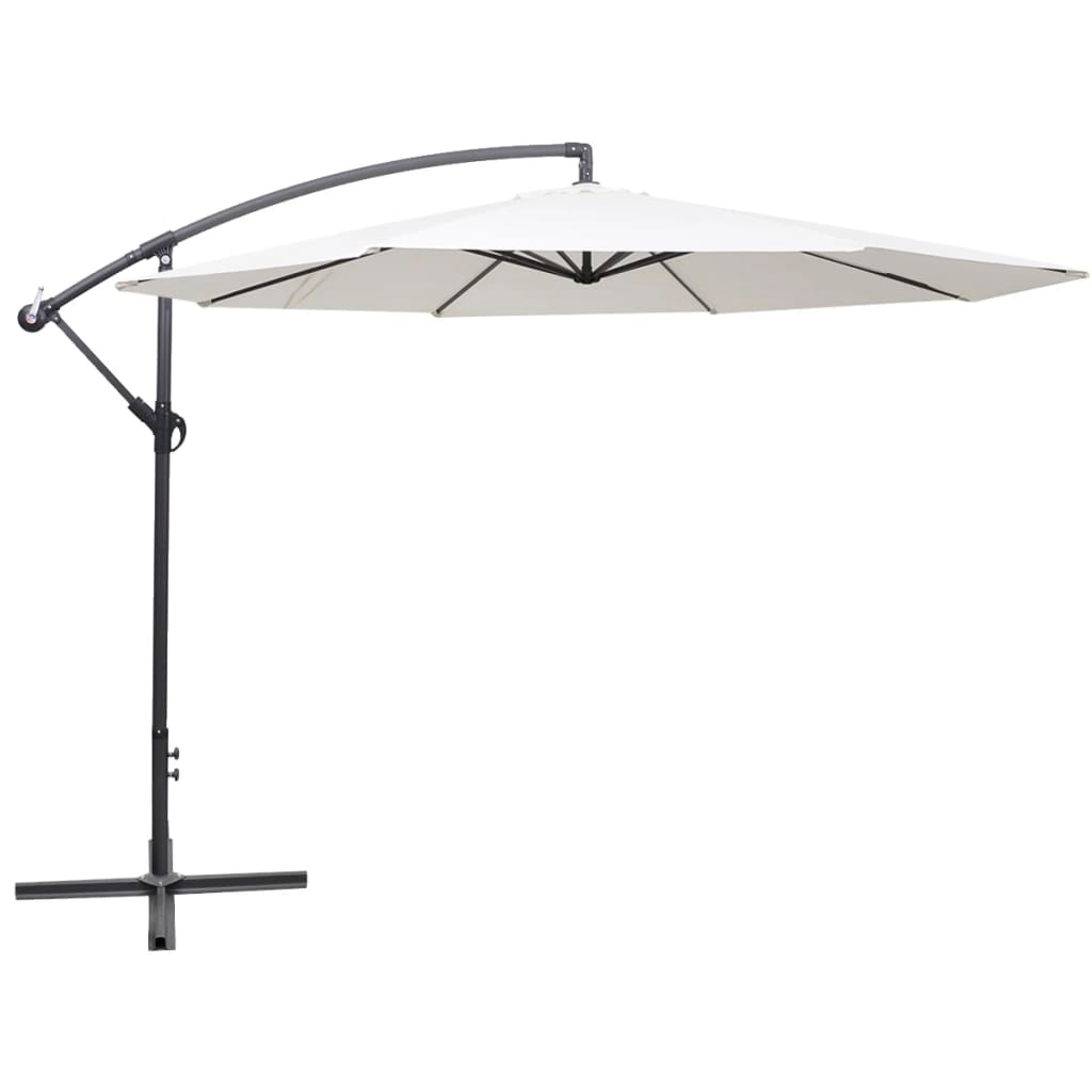 vidaXL Cantilever Umbrella 137.8" Sand White