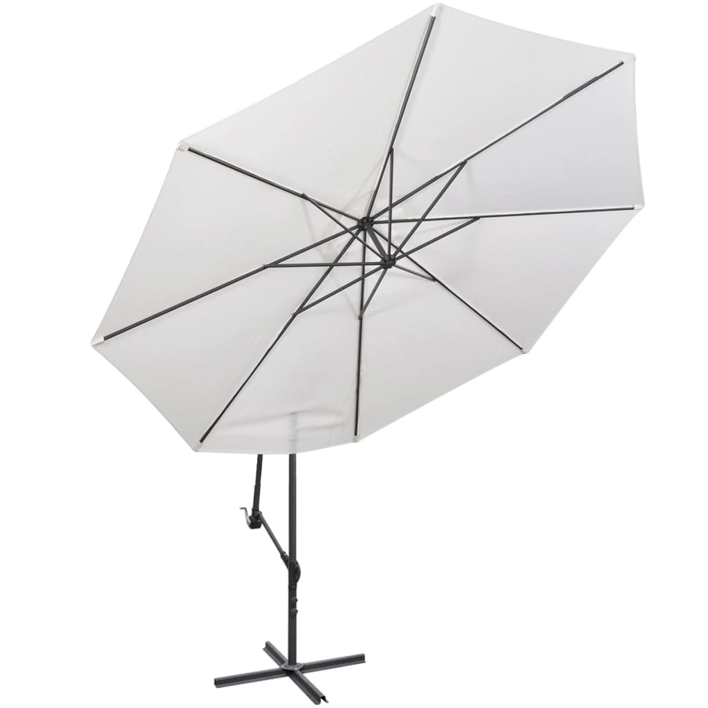 vidaXL Cantilever Umbrella 137.8" Sand White