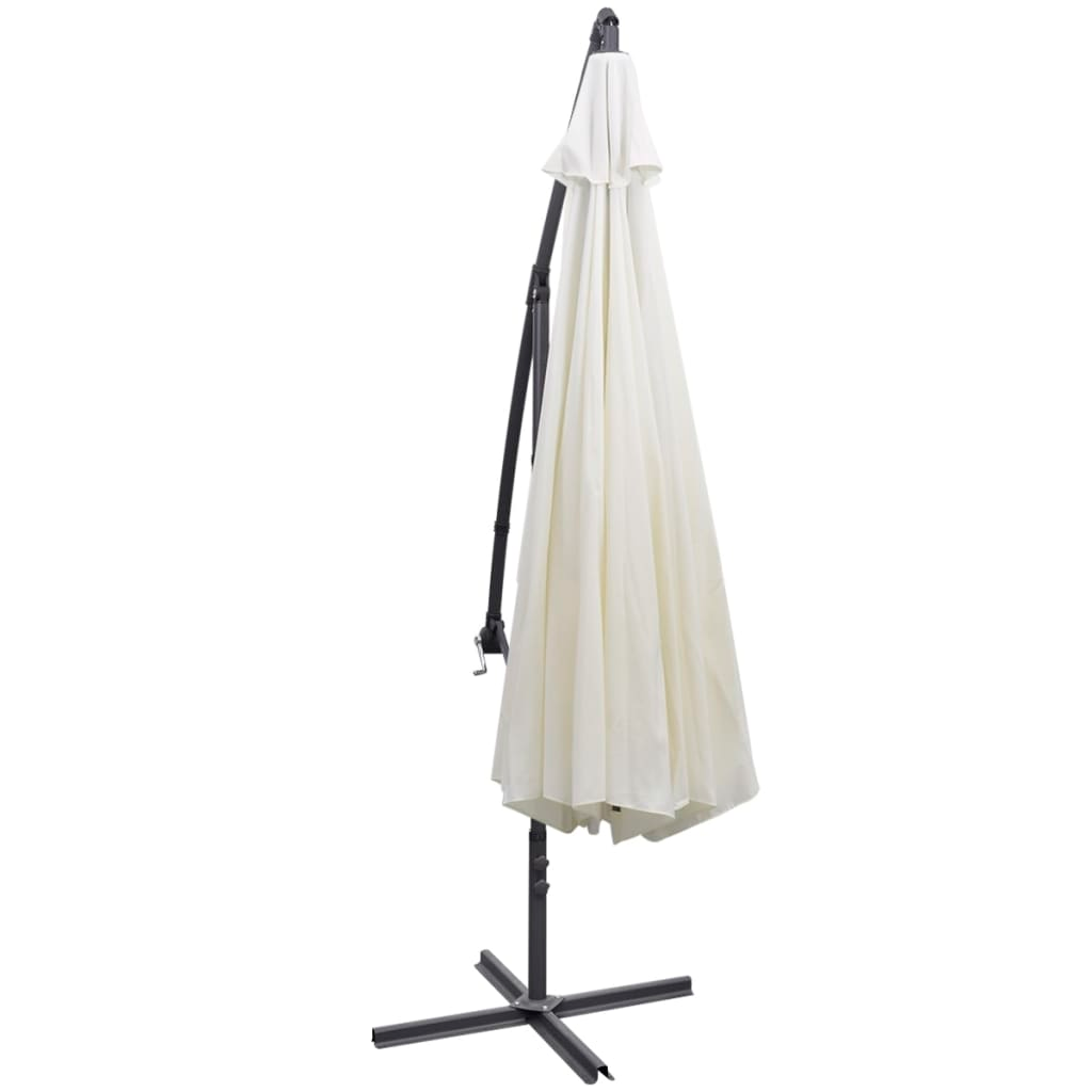 vidaXL Cantilever Umbrella 137.8" Sand White