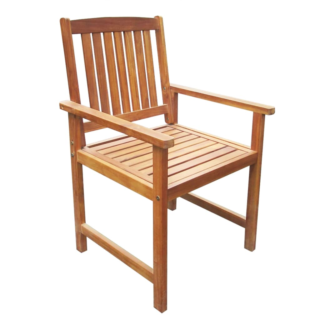 vidaXL Patio Chairs 2 pcs Solid Acacia Wood Brown