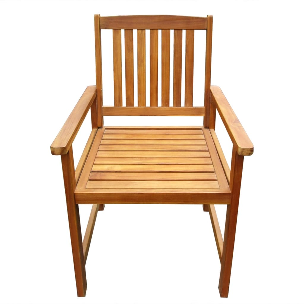 vidaXL Patio Chairs 2 pcs Solid Acacia Wood Brown