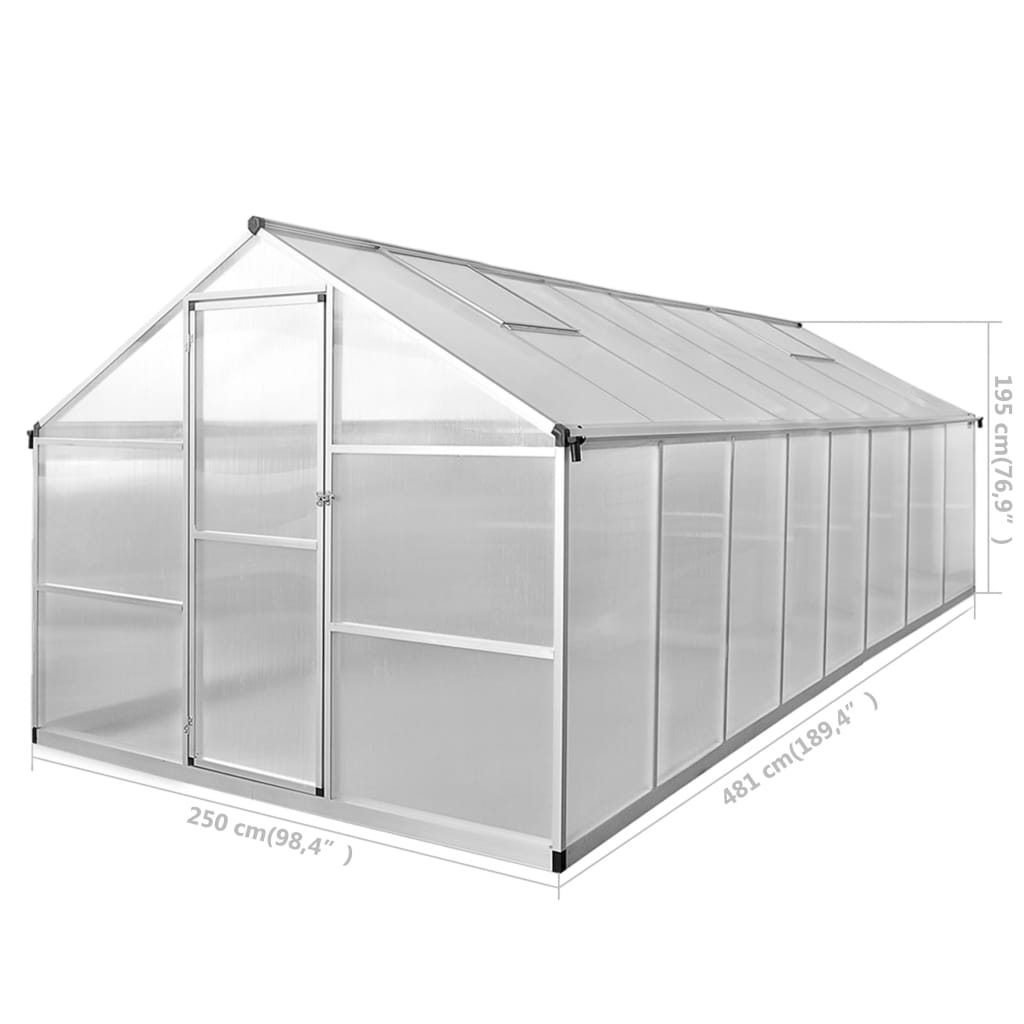 vidaXL Greenhouse Aluminum 189.4"x98.4"x76.8" 827.8 ft³