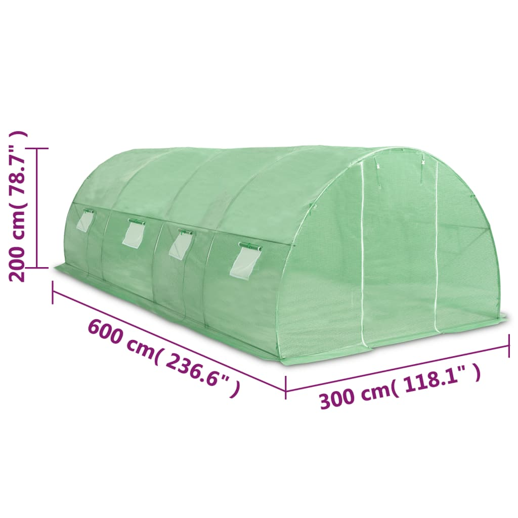 vidaXL Greenhouse 193.8 ft² 236.2"x118.1"x78.7"