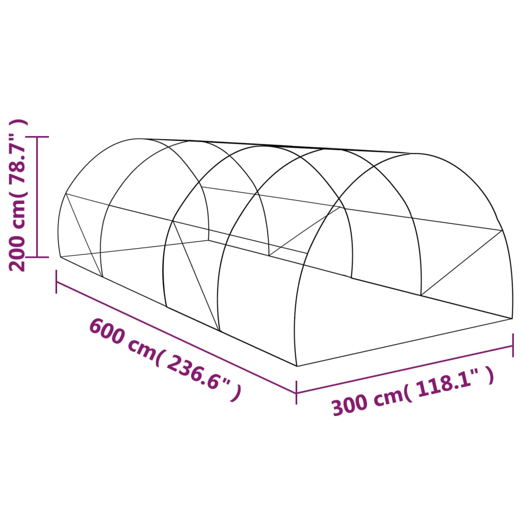 vidaXL Greenhouse 193.8 ft² 236.2"x118.1"x78.7"