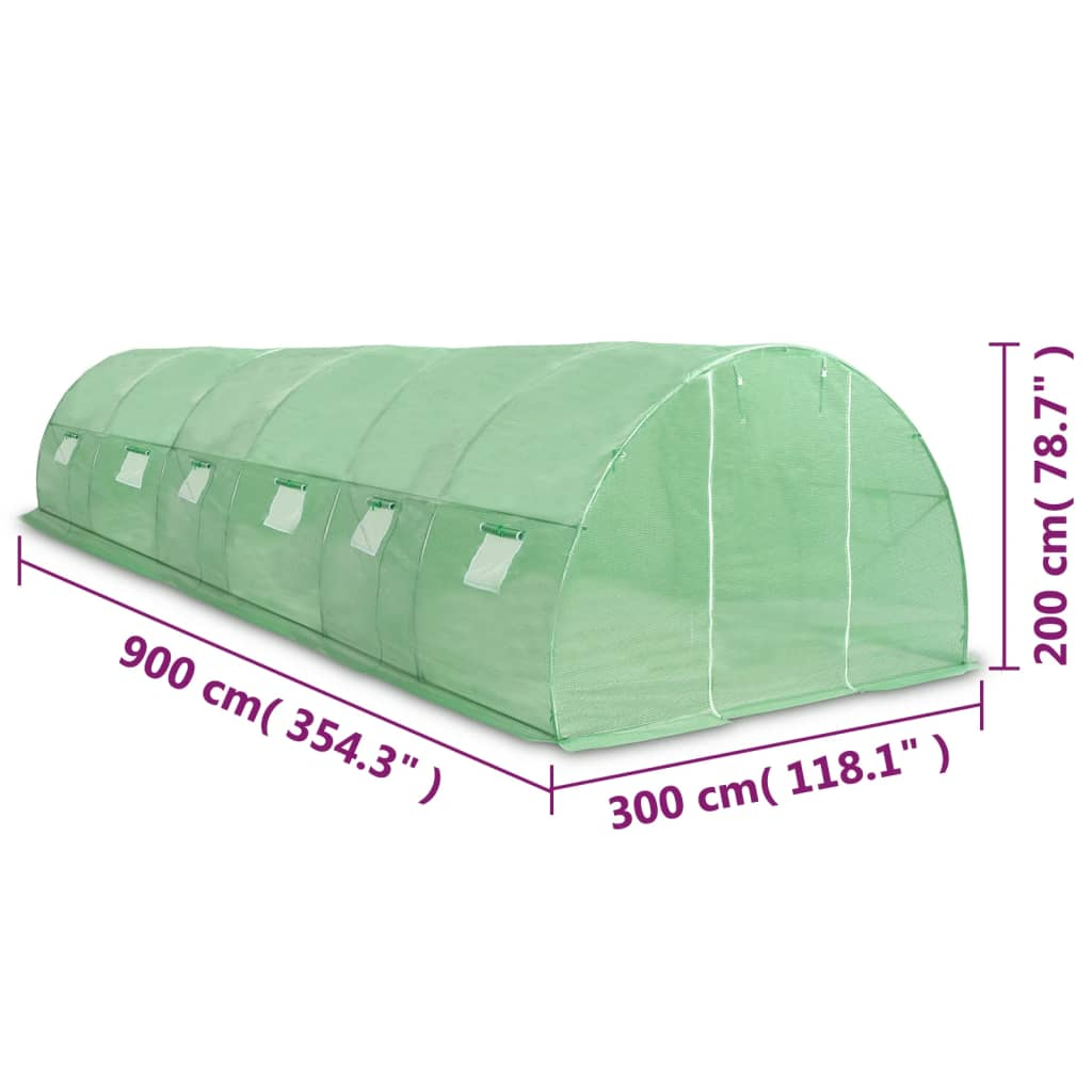 vidaXL Greenhouse 290.6 ft² 354.3"x118.1"x78.7"