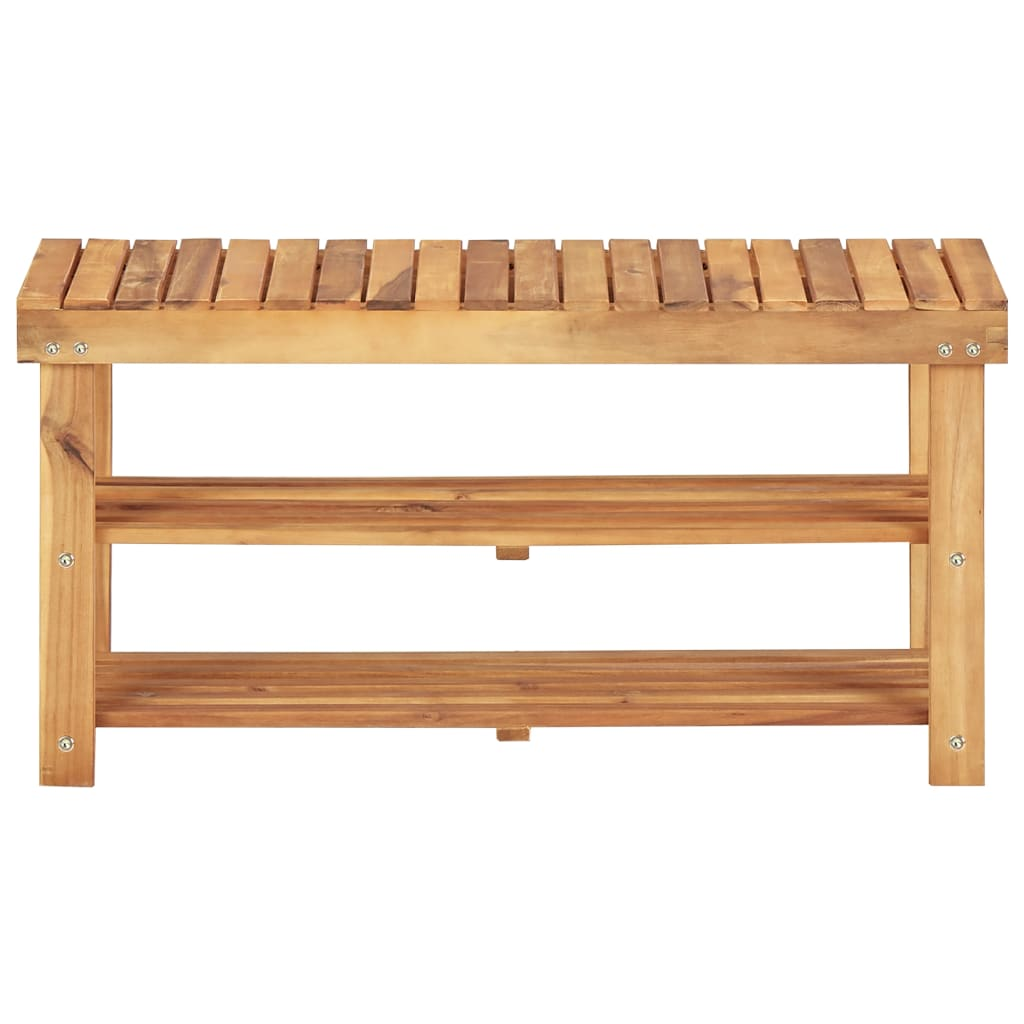 vidaXL Shoe Rack 35.4"x12.5"x18.1" Solid Acacia Wood