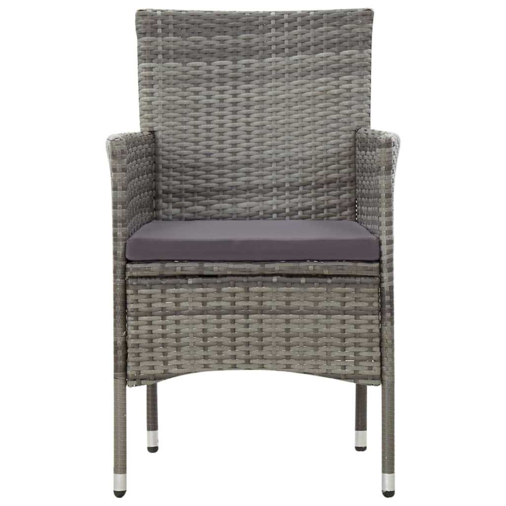 vidaXL 4 Piece Patio Lounge Set with Cushions Poly Rattan Gray