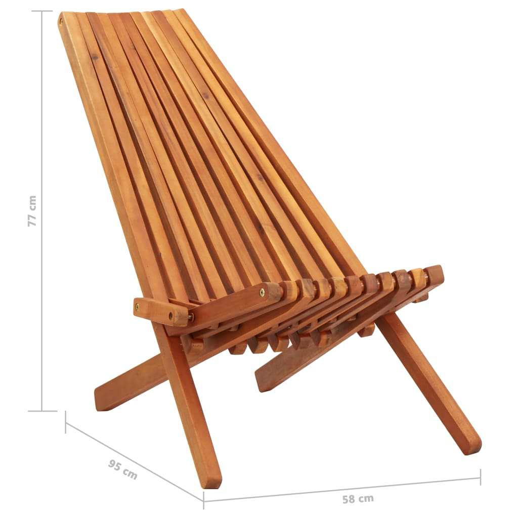 vidaXL Folding Patio Lounge Chairs 2 pcs Solid Acacia Wood