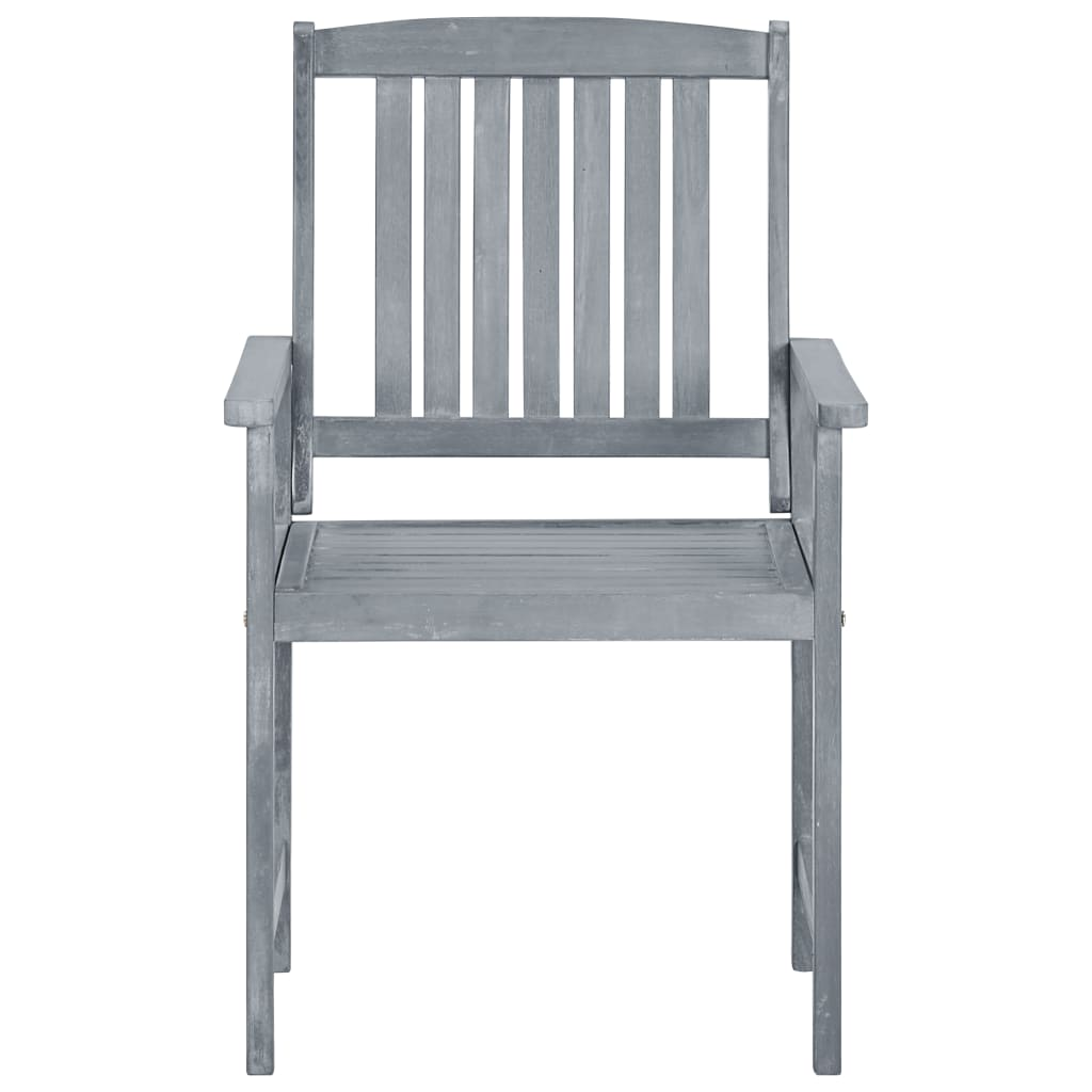 vidaXL Patio Chairs 2 pcs Gray Solid Acacia Wood