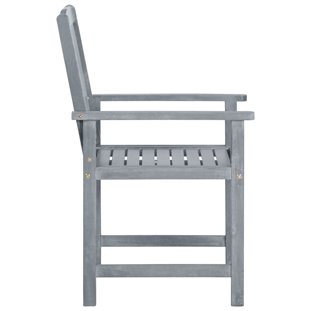 vidaXL Patio Chairs 2 pcs Gray Solid Acacia Wood