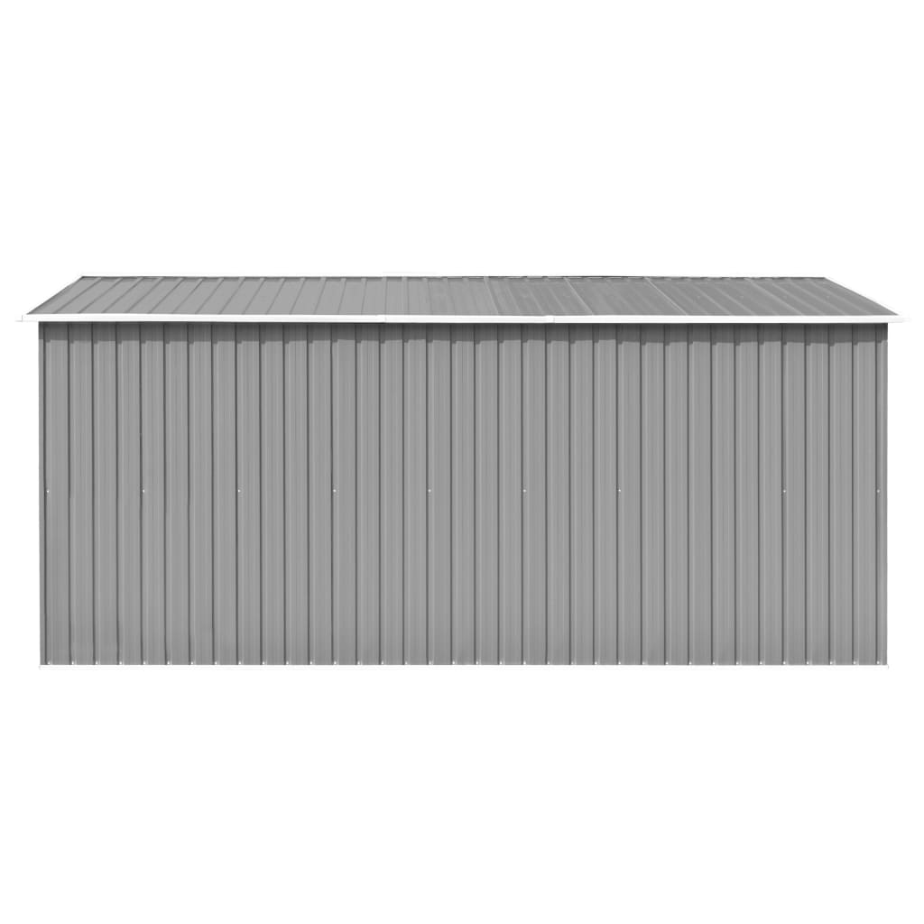 vidaXL Garden Shed 101.2"x154.3"x71.3" Metal Gray