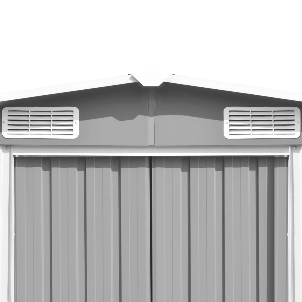 vidaXL Garden Shed 101.2"x154.3"x71.3" Metal Gray