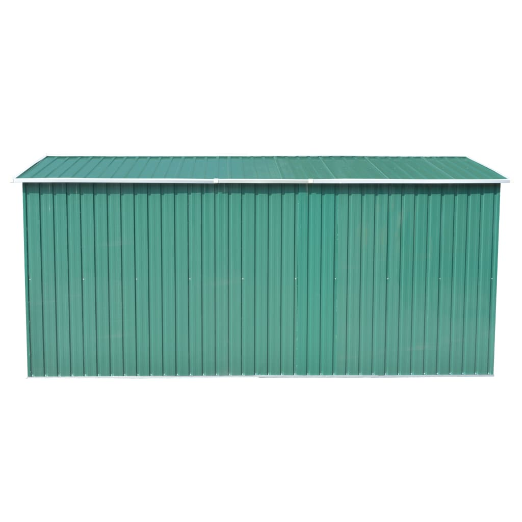 vidaXL Garden Shed 101.2"x154.3"x71.3" Metal Green