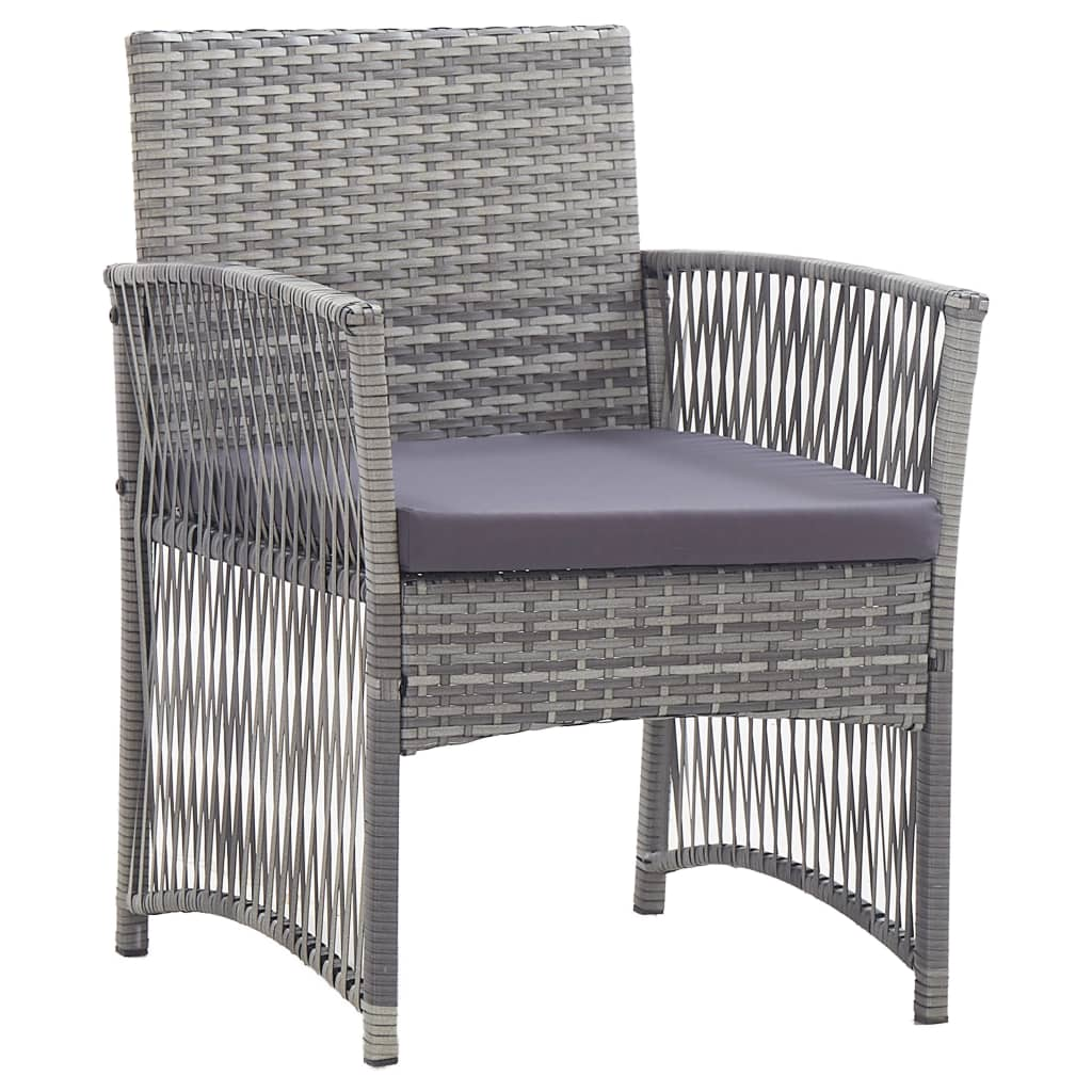 vidaXL 4 Piece Patio Lounge Set with Cushion Poly Rattan Anthracite