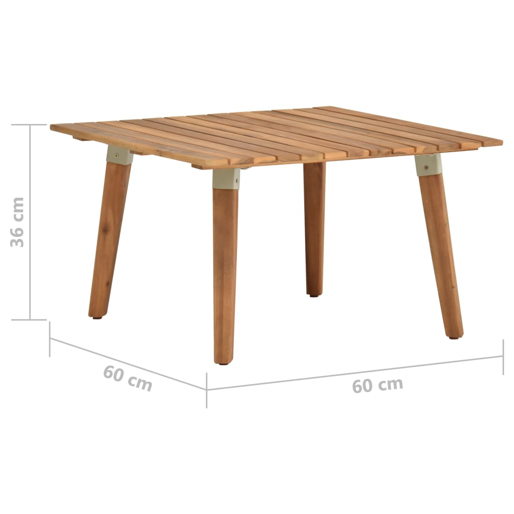 vidaXL Patio Coffee Table 23.6"x23.6"x14.2" Solid Acacia Wood