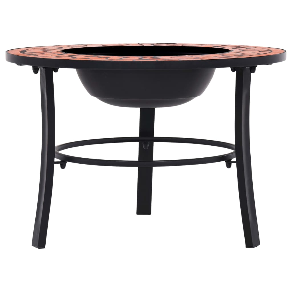 vidaXL Mosaic Fire Pit Terracotta 26.8" Ceramic