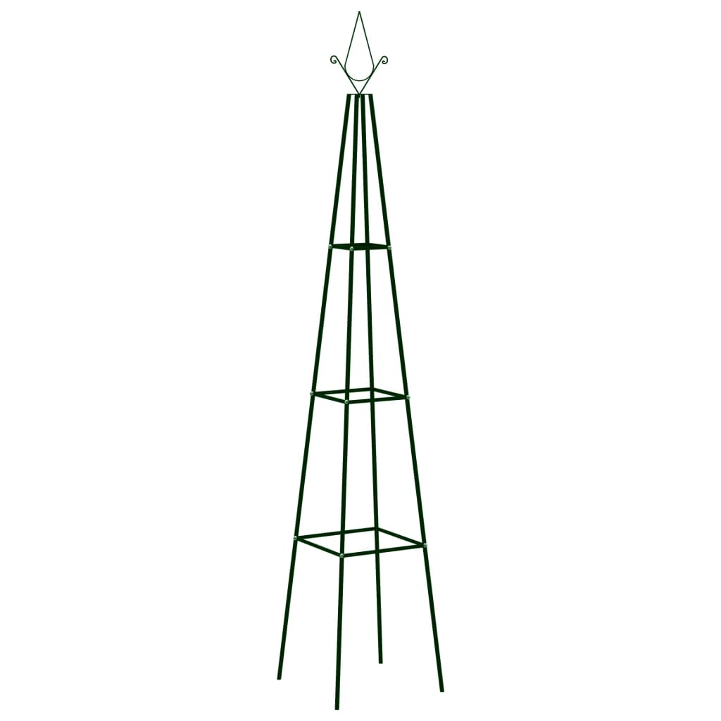 vidaXL Garden Climbing Plant Racks 2 pcs Dark Green 13.8"x13.8"x76.8" Iron