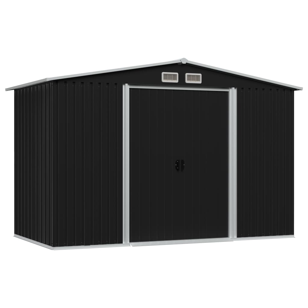 vidaXL Garden Storage Shed Anthracite Steel 101.2"x80.7"x70.1"