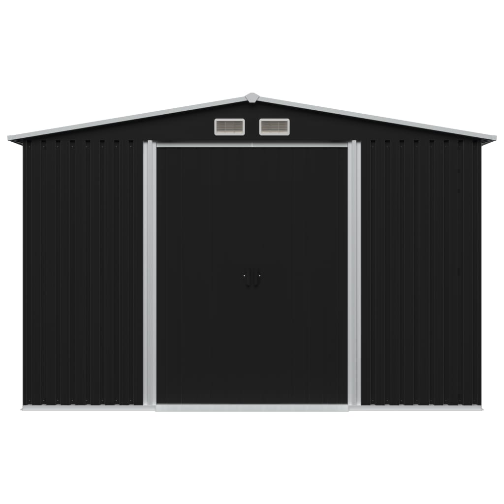 vidaXL Garden Storage Shed Anthracite Steel 101.2"x80.7"x70.1"