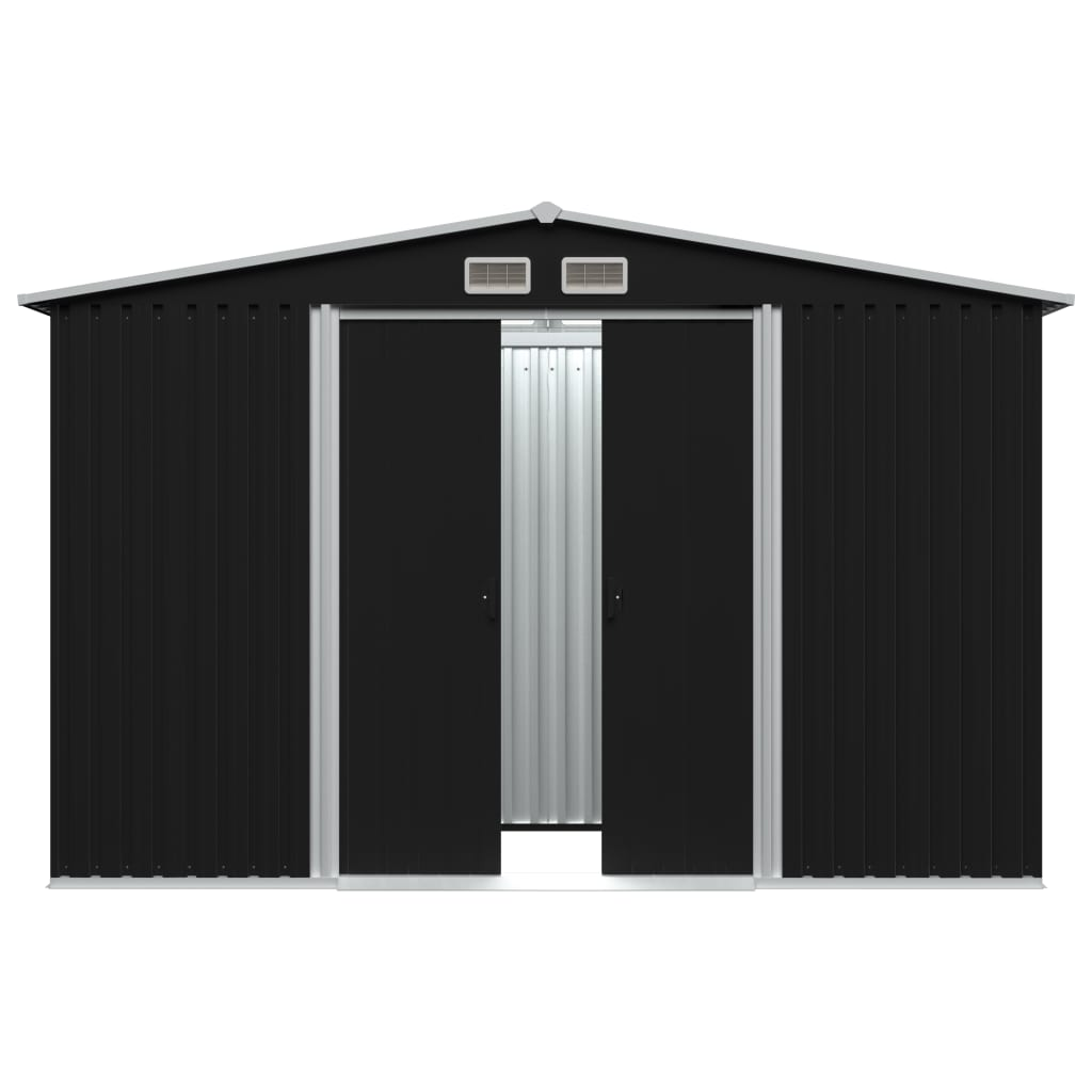 vidaXL Garden Storage Shed Anthracite Steel 101.2"x80.7"x70.1"