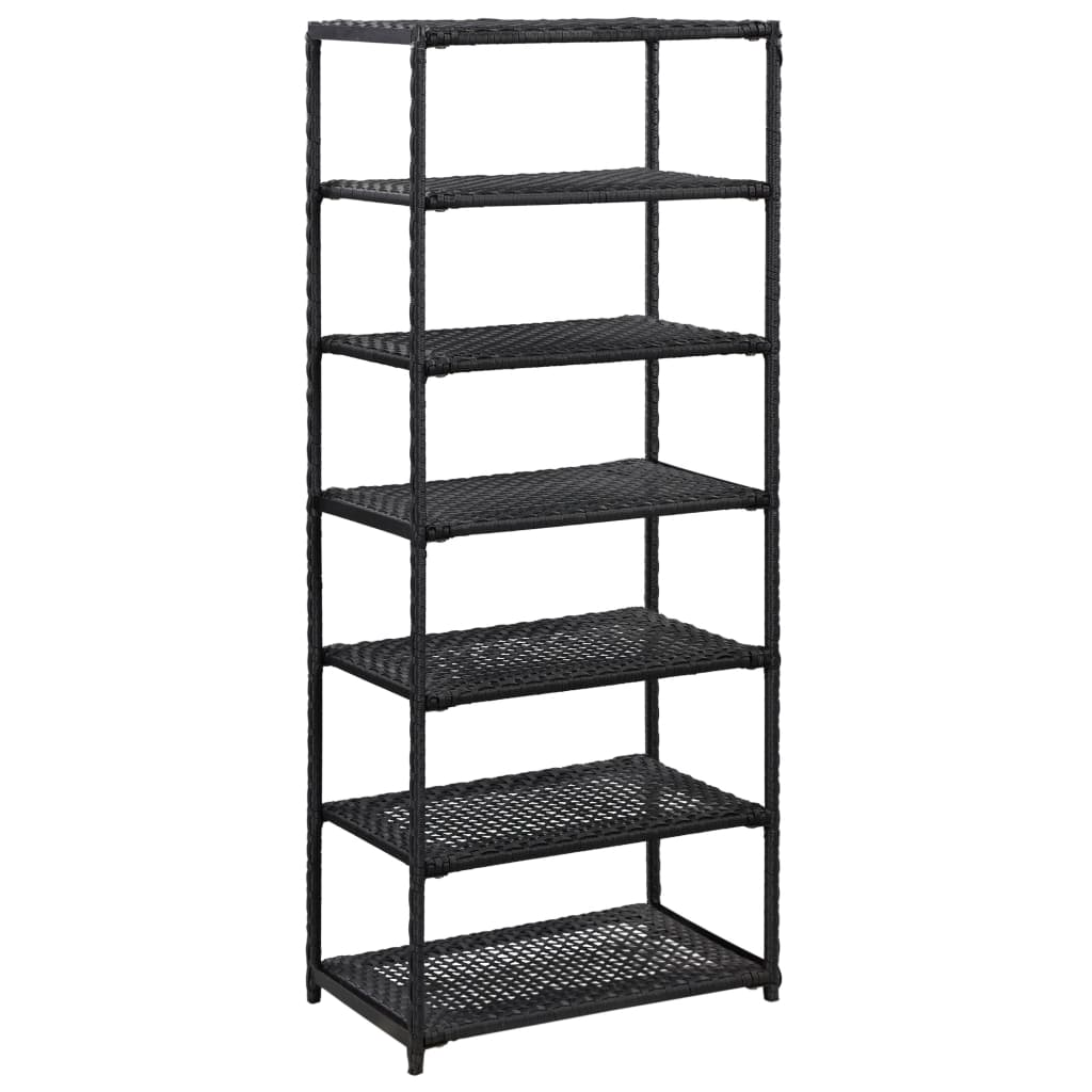 vidaXL Shoe Rack Black 19.7"x11.8"x47.2" Poly Rattan