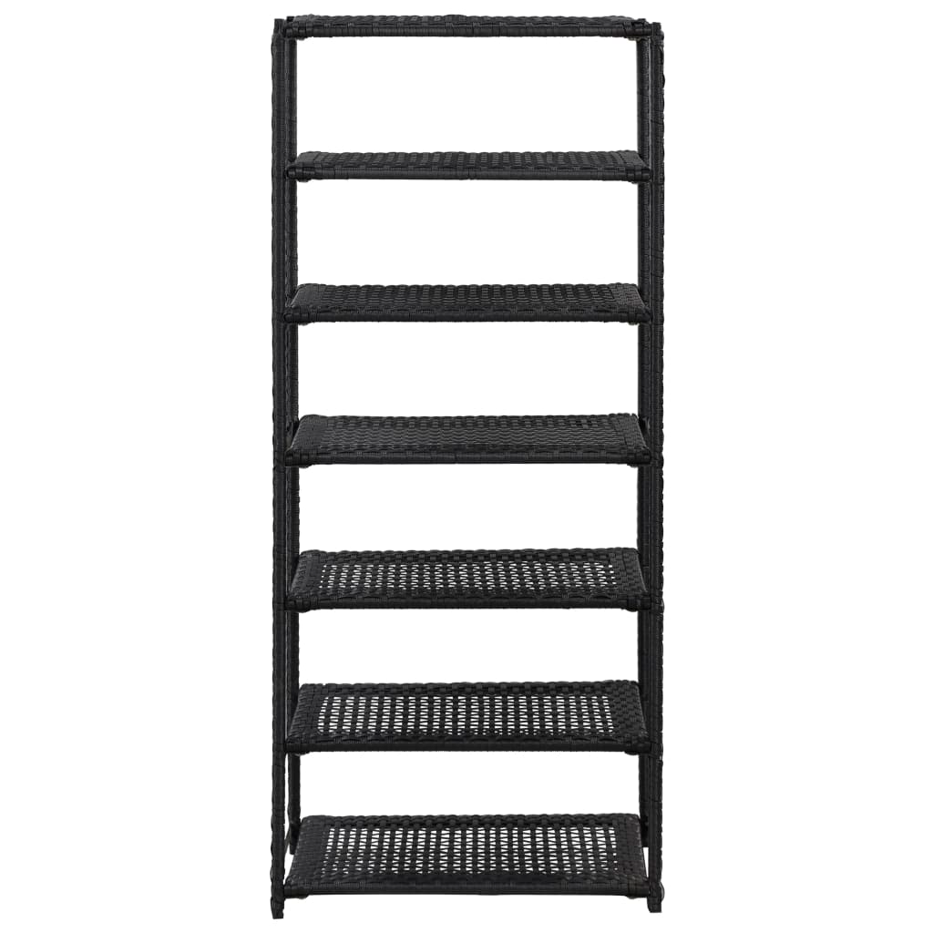 vidaXL Shoe Rack Black 19.7"x11.8"x47.2" Poly Rattan