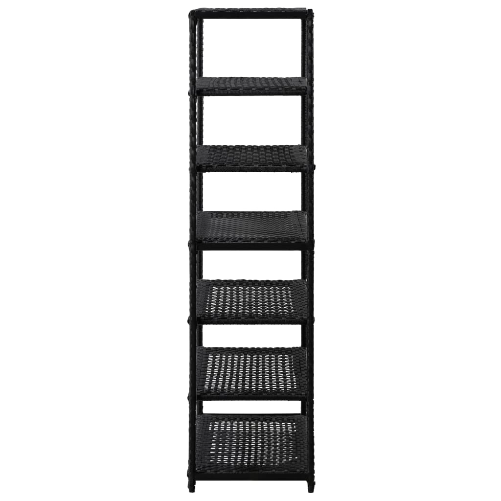 vidaXL Shoe Rack Black 19.7"x11.8"x47.2" Poly Rattan