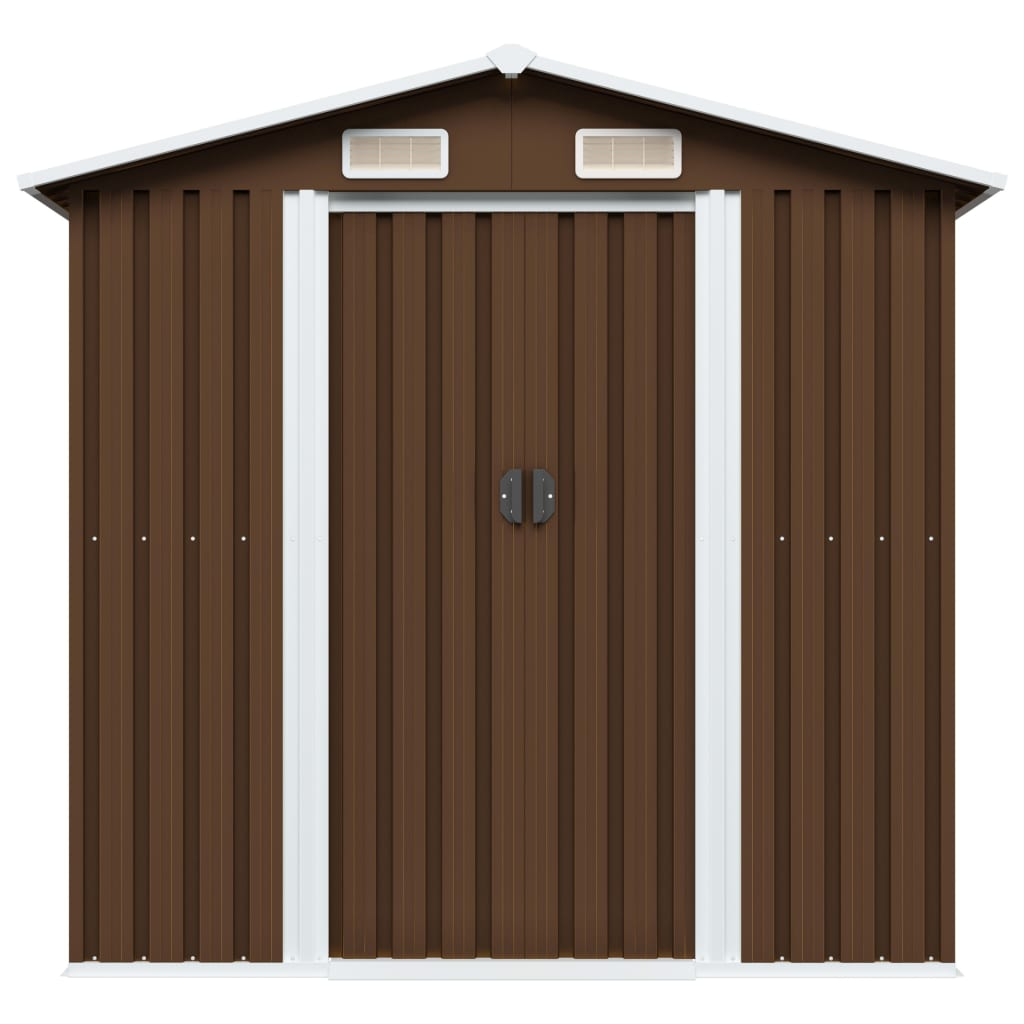 vidaXL Garden Storage Shed Brown 80.3"x52"x73.2" Steel