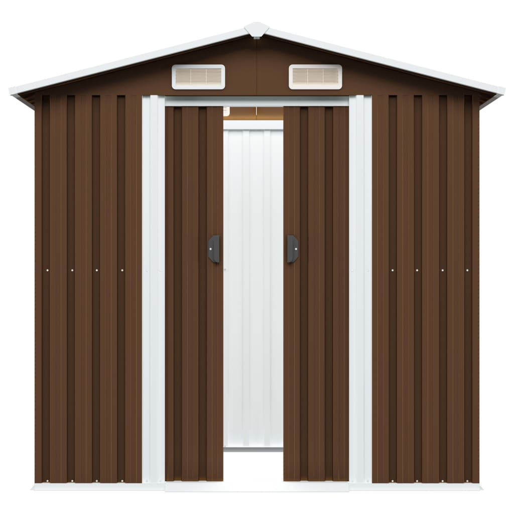 vidaXL Garden Storage Shed Brown 80.3"x52"x73.2" Steel