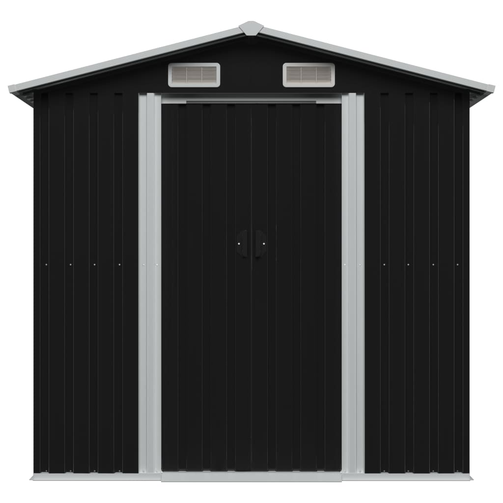 vidaXL Garden Storage Shed Anthracite Steel 80.3"x52"x73.2"