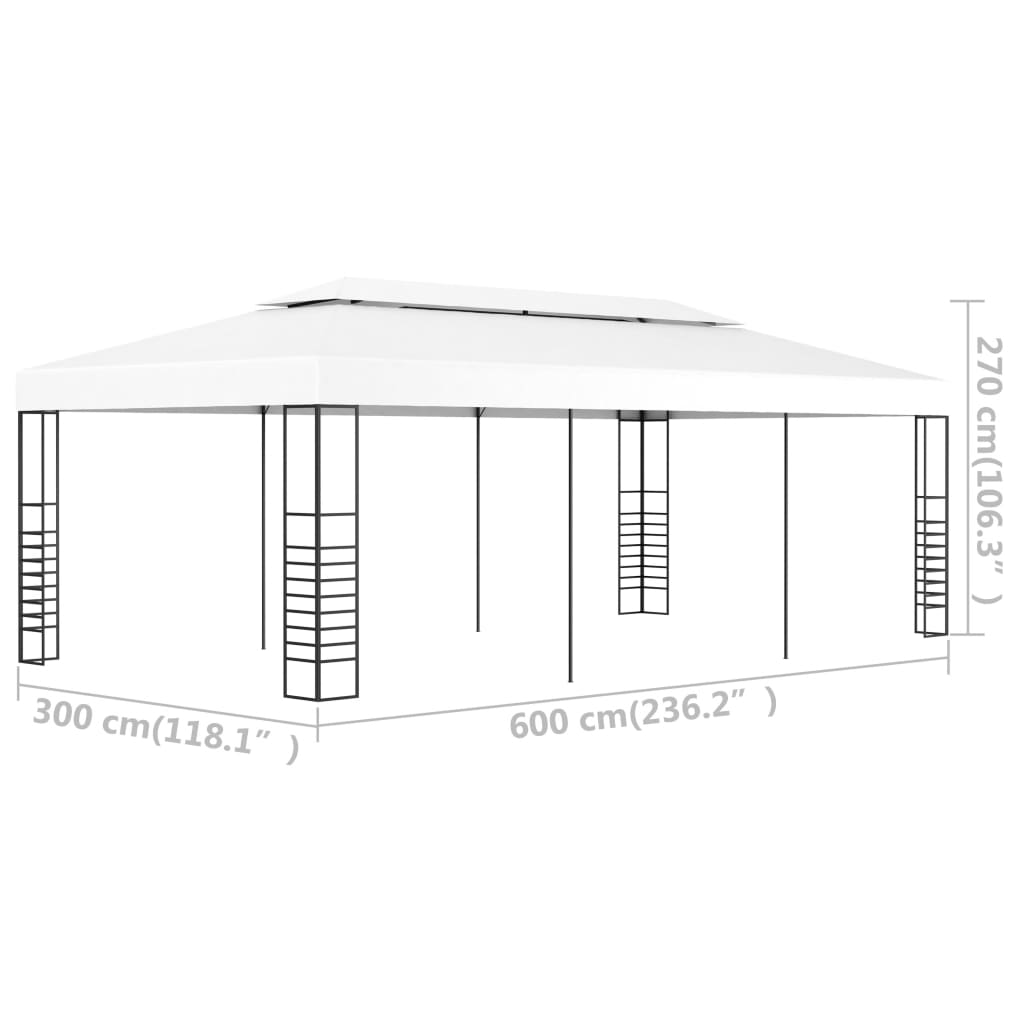 vidaXL Gazebo Marquee 236.2"x118.1" White