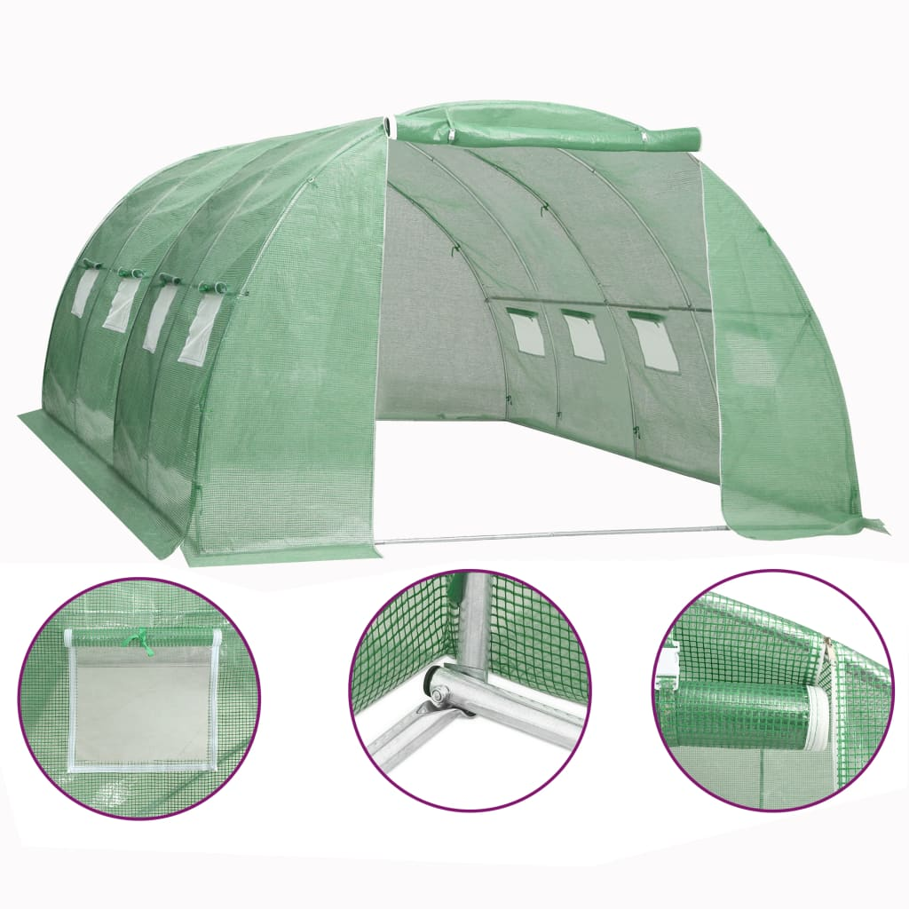 vidaXL Greenhouse 172.2 ft² 13.1'x13.1'x6.6'