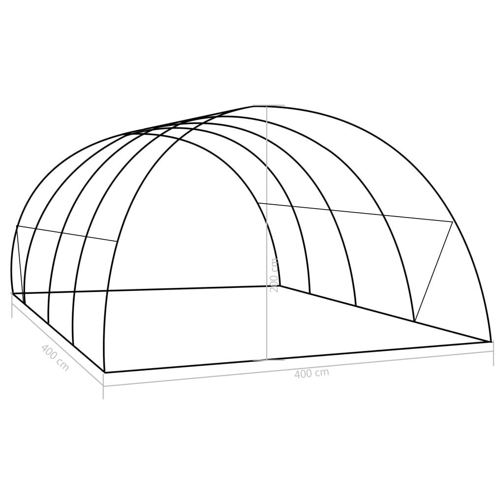 vidaXL Greenhouse 172.2 ft² 13.1'x13.1'x6.6'