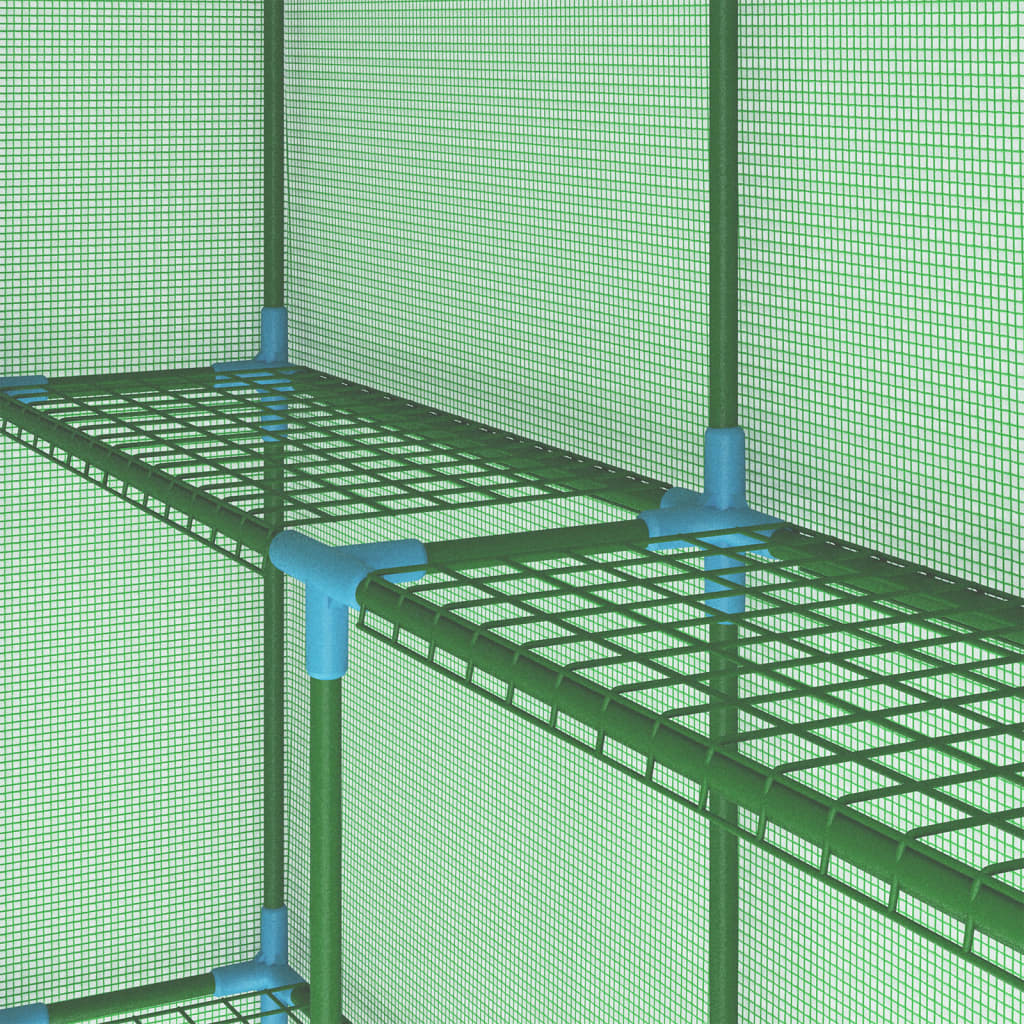 vidaXL Greenhouse with Shelves Steel 56.3"x56.3"x76.8"