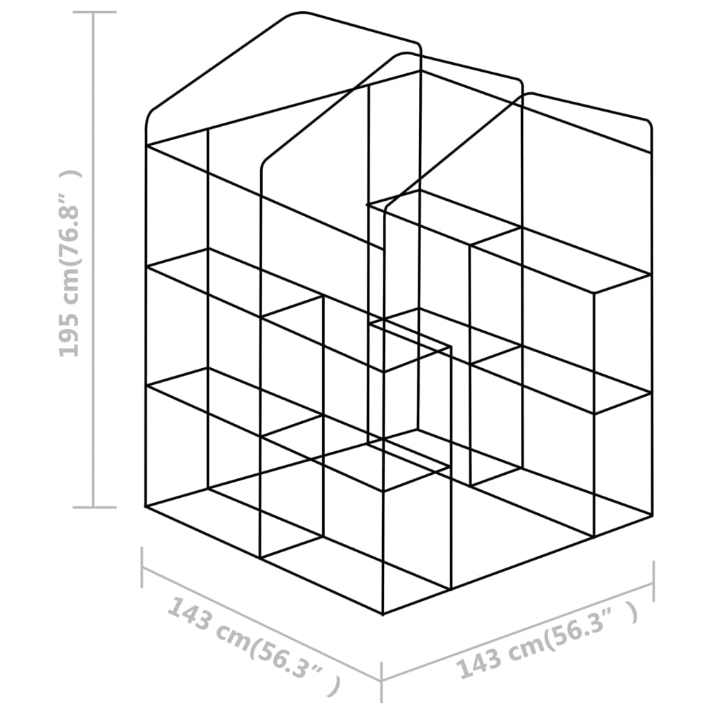 vidaXL Greenhouse with Shelves Steel 56.3"x56.3"x76.8"