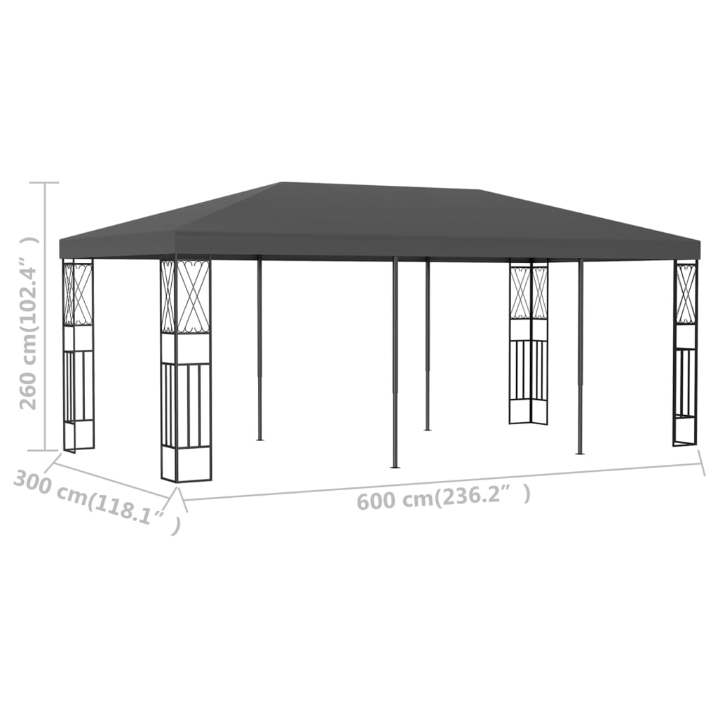 vidaXL Gazebo 9.8'x19.6' Anthracite Fabric