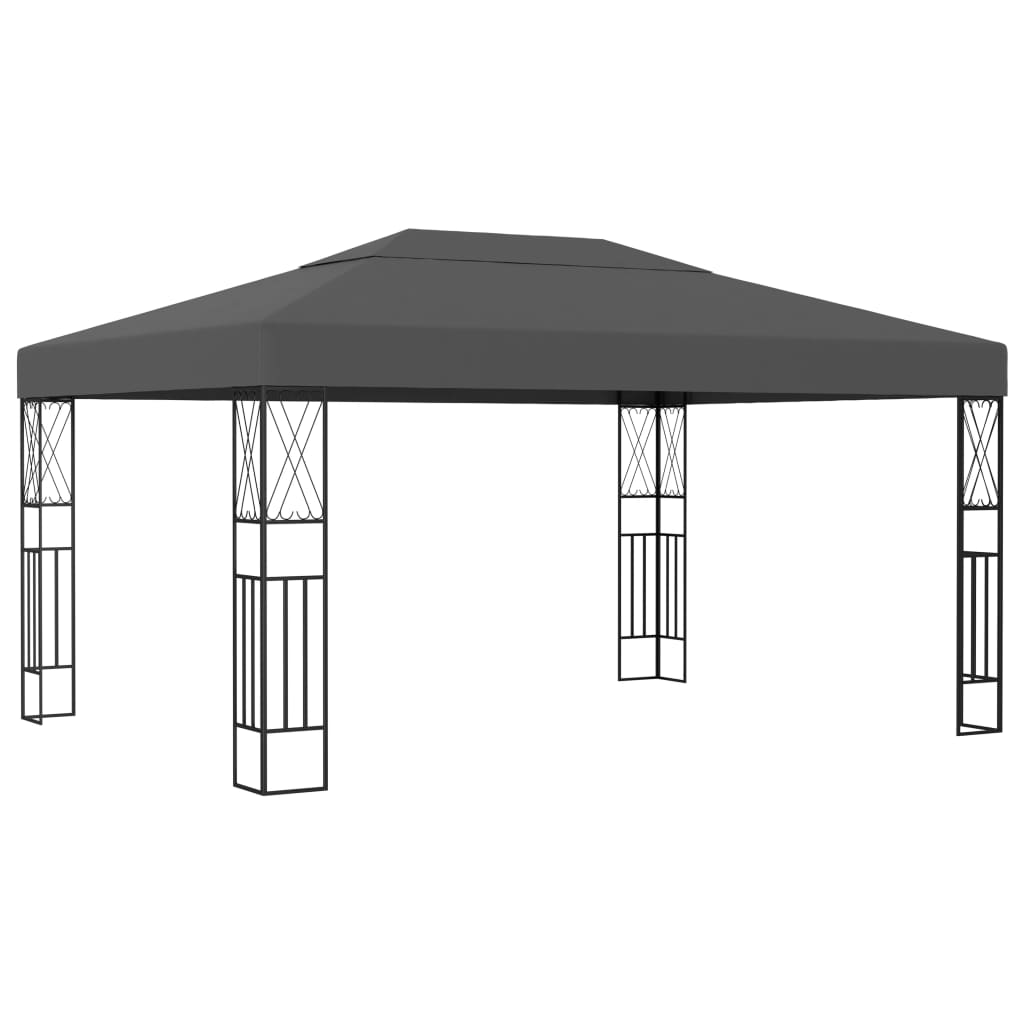 vidaXL Gazebo 9.8'x13.1' Anthracite Fabric