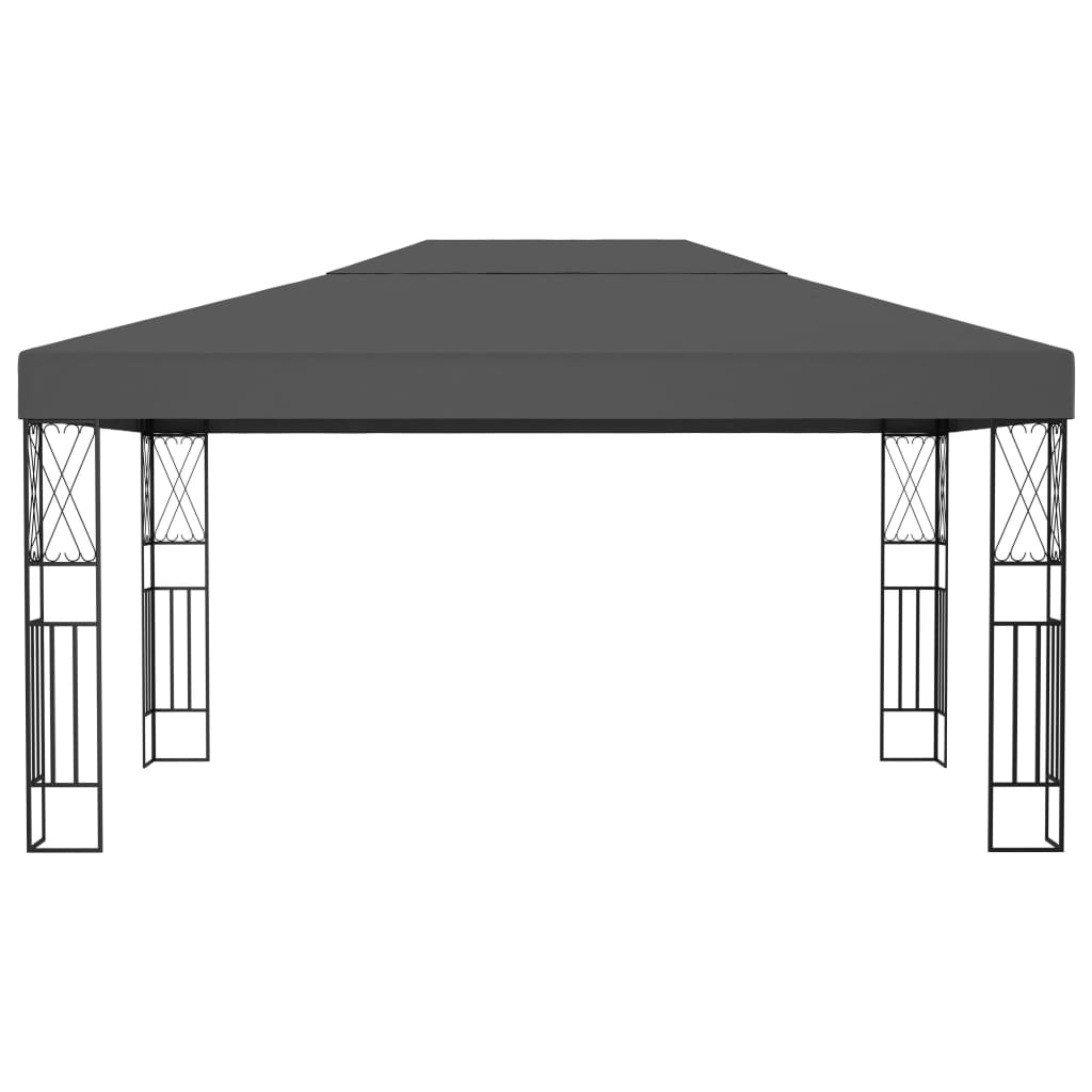 vidaXL Gazebo 9.8'x13.1' Anthracite Fabric