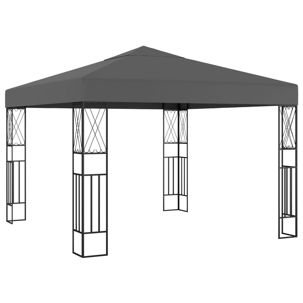 vidaXL Gazebo 9.8'x9.8' Anthracite Fabric