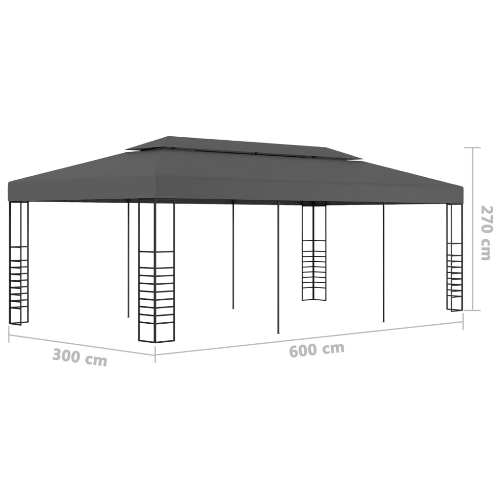 vidaXL Gazebo Marquee 118.1"x236.2" Anthracite