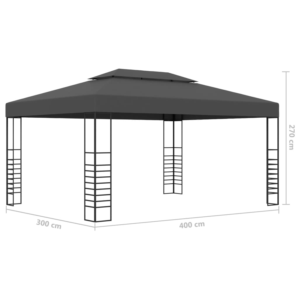 vidaXL Gazebo 118.1"x157.4" Anthracite