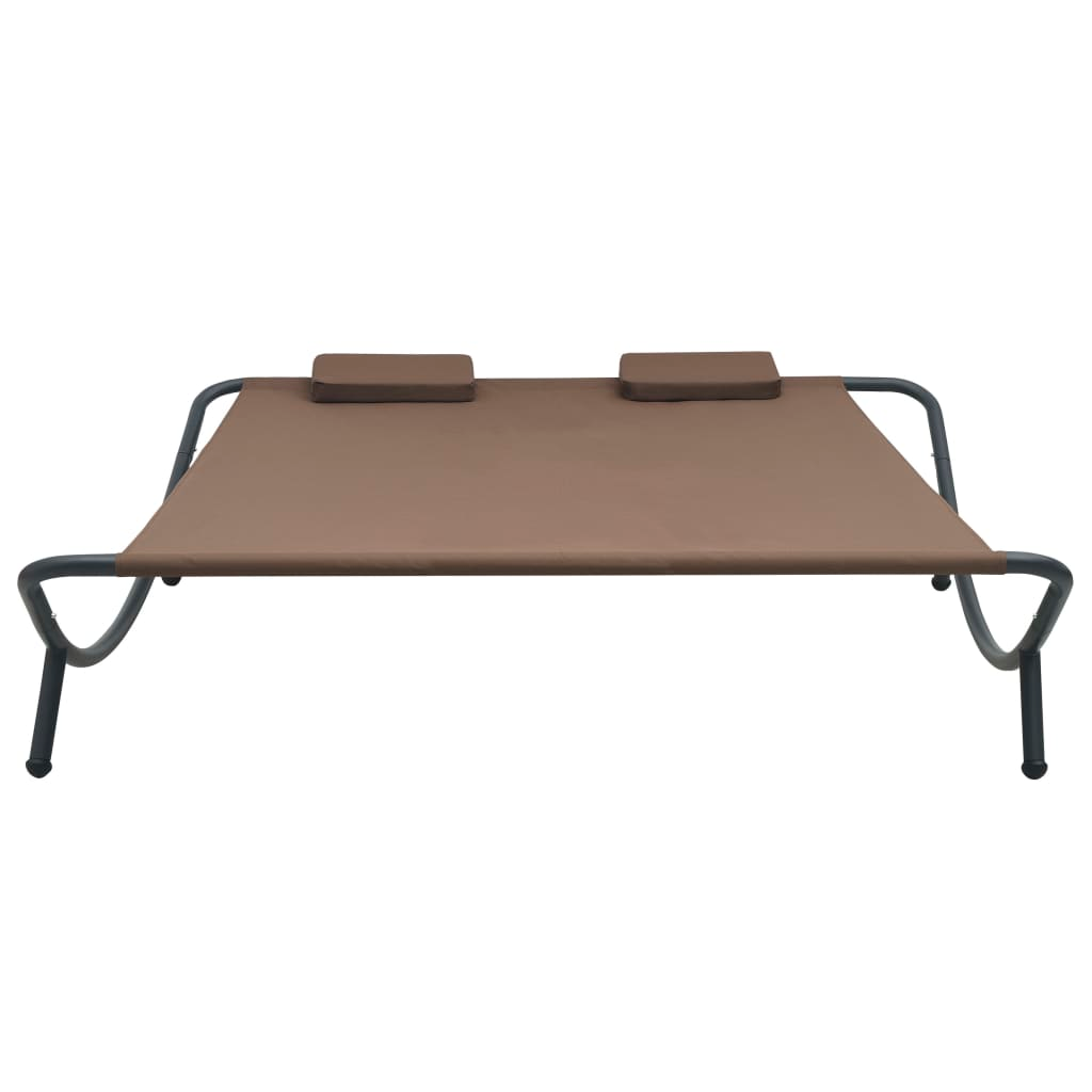 vidaXL Patio Lounge Bed Fabric Brown