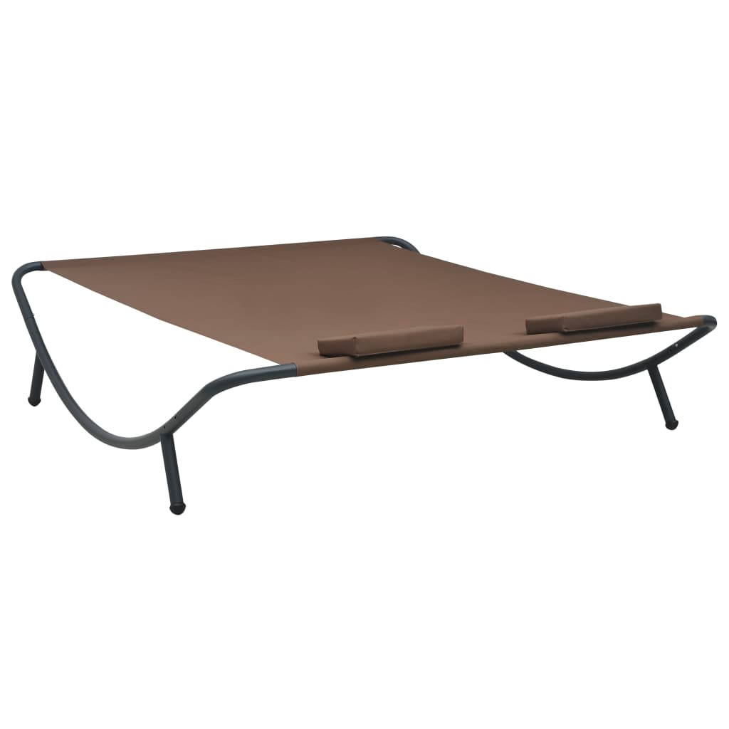 vidaXL Patio Lounge Bed Fabric Brown