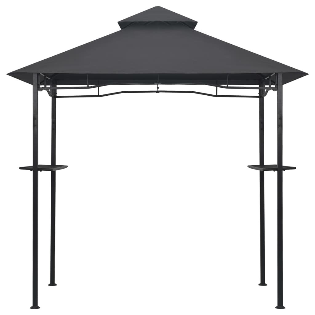 vidaXL BBQ Gazebo 7.9'x4.9'x8.4' Anthracite Steel