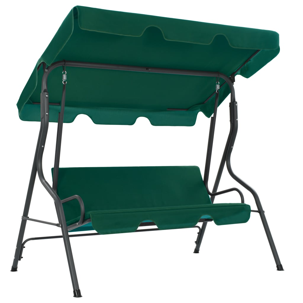 vidaXL Garden Swing Bench Green 66.9"x43.3"x60.2" Fabric