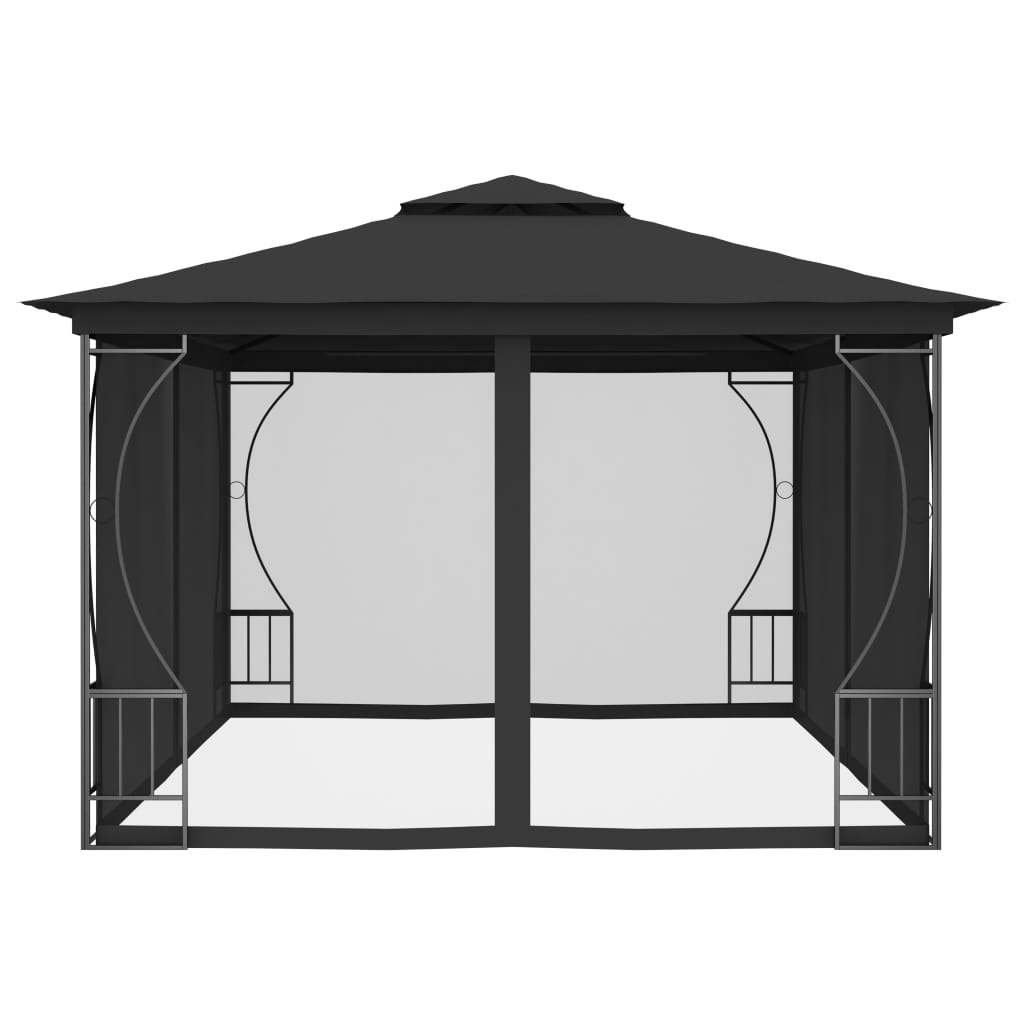 vidaXL Gazebo with Nets 9.8'x13.1'x8.7' Anthracite